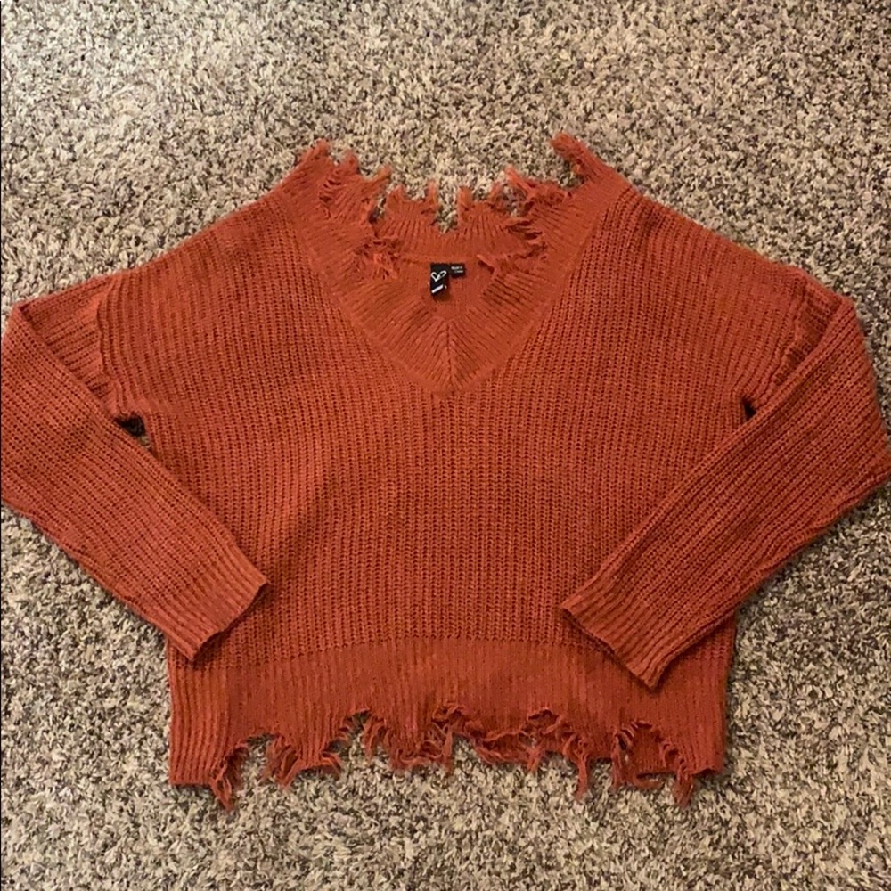 Distressed rust Windsor sweater